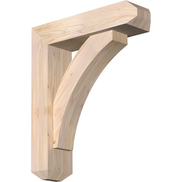 Ekena Millwork Thorton Craftsman Smooth Bracket w/ Offset Brace, Douglas Fir, 5 1/2"W x 20"D x 24"H BKT0604X20X24THR04SDF - main